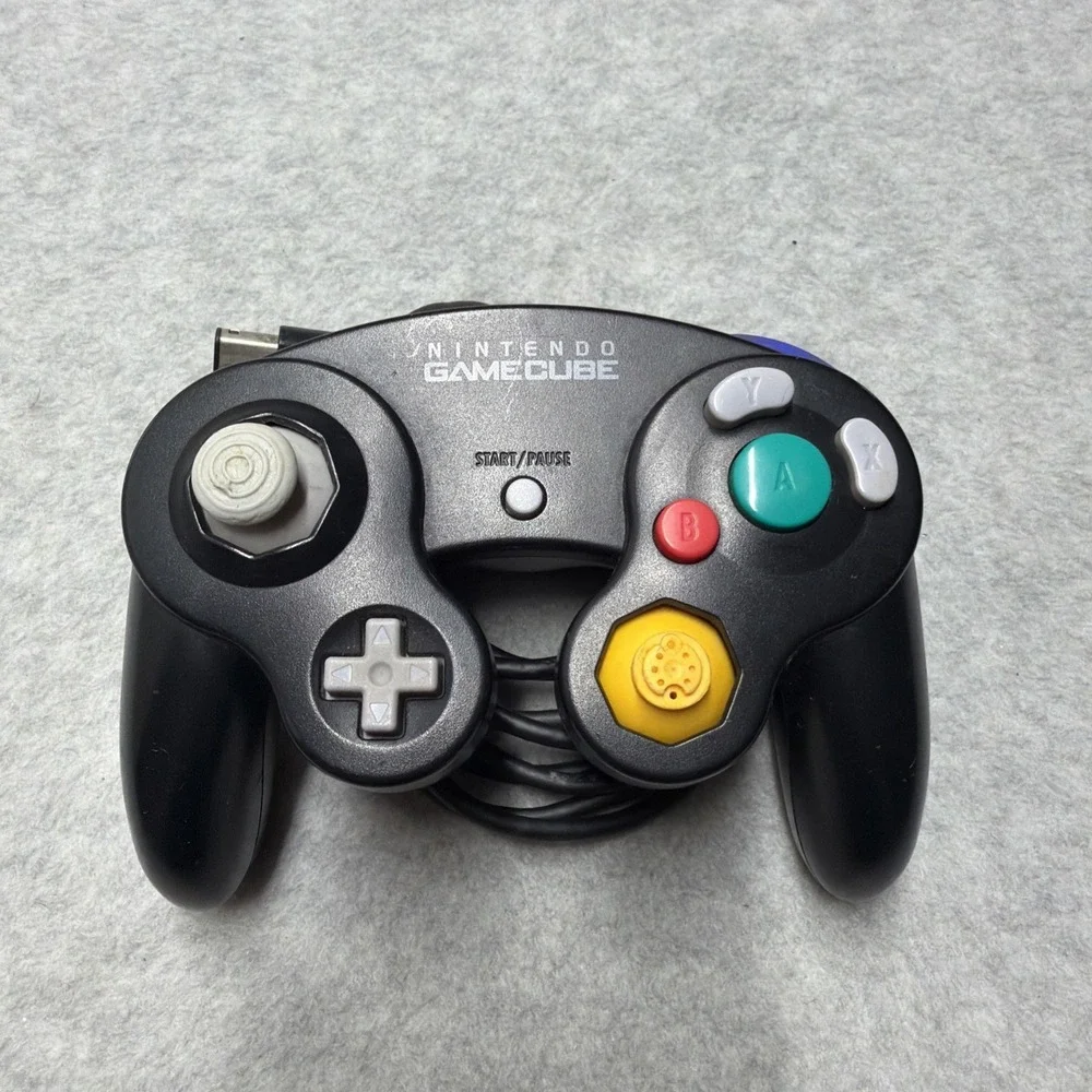 Official Nintendo GameCube Black Controller DOL-003 Wired OEM